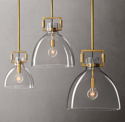 Industrial Glass Pendant Light Fixture