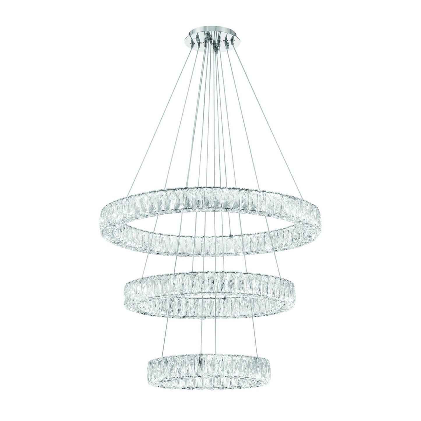 Kinsley 32'' Polished Chrome Chandelier Silver 32"W x 21"H x 32"D