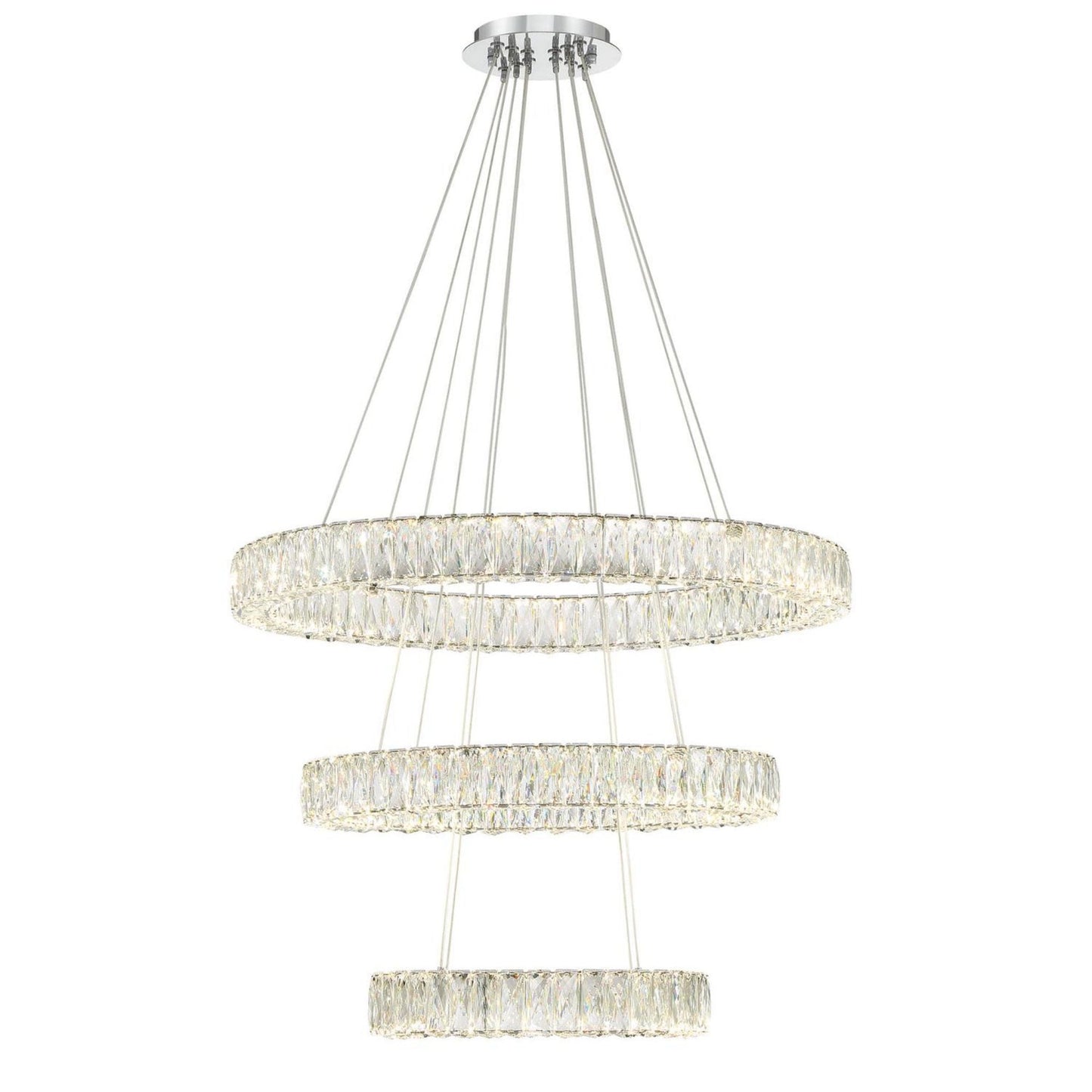 Kinsley 32'' Polished Chrome Chandelier Silver 32"W x 21"H x 32"D