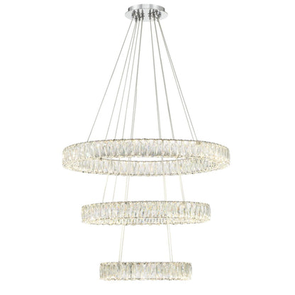 Kinsley 32'' Polished Chrome Chandelier Silver 32"W x 21"H x 32"D