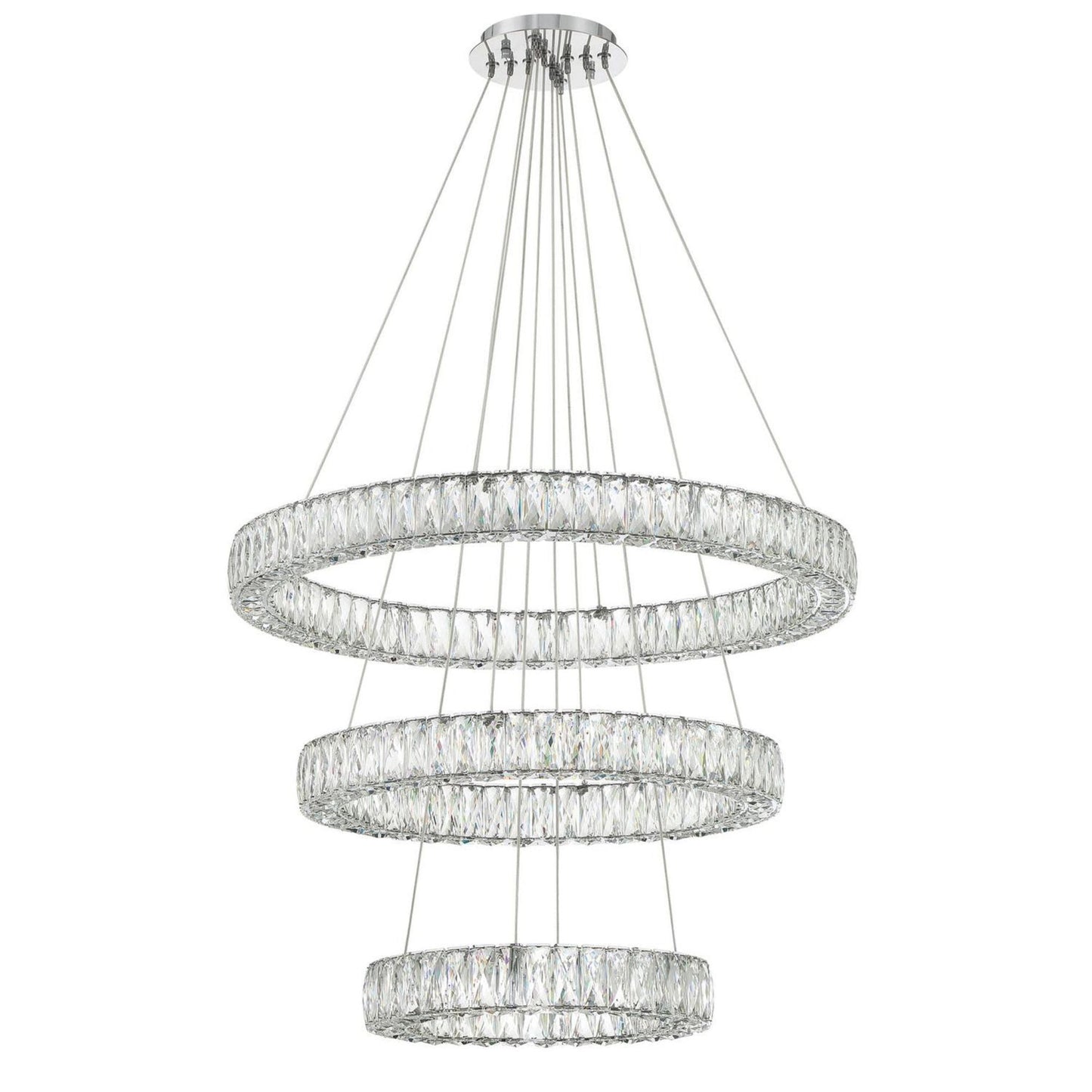 Kinsley 32'' Polished Chrome Chandelier Silver 32"W x 21"H x 32"D