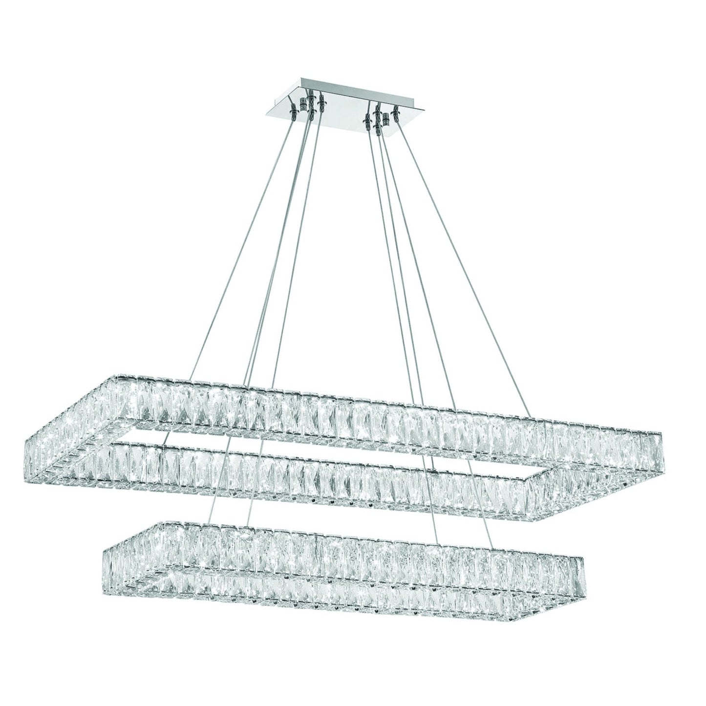 Kinsley 41.5'' Polished Chrome Chandelier Silver 41.5"W x 12"H x 18"D