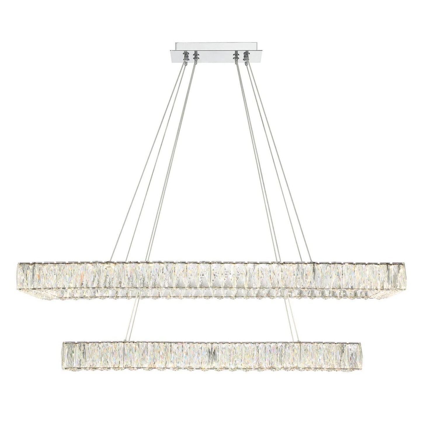 Kinsley 41.5'' Polished Chrome Chandelier Silver 41.5"W x 12"H x 18"D