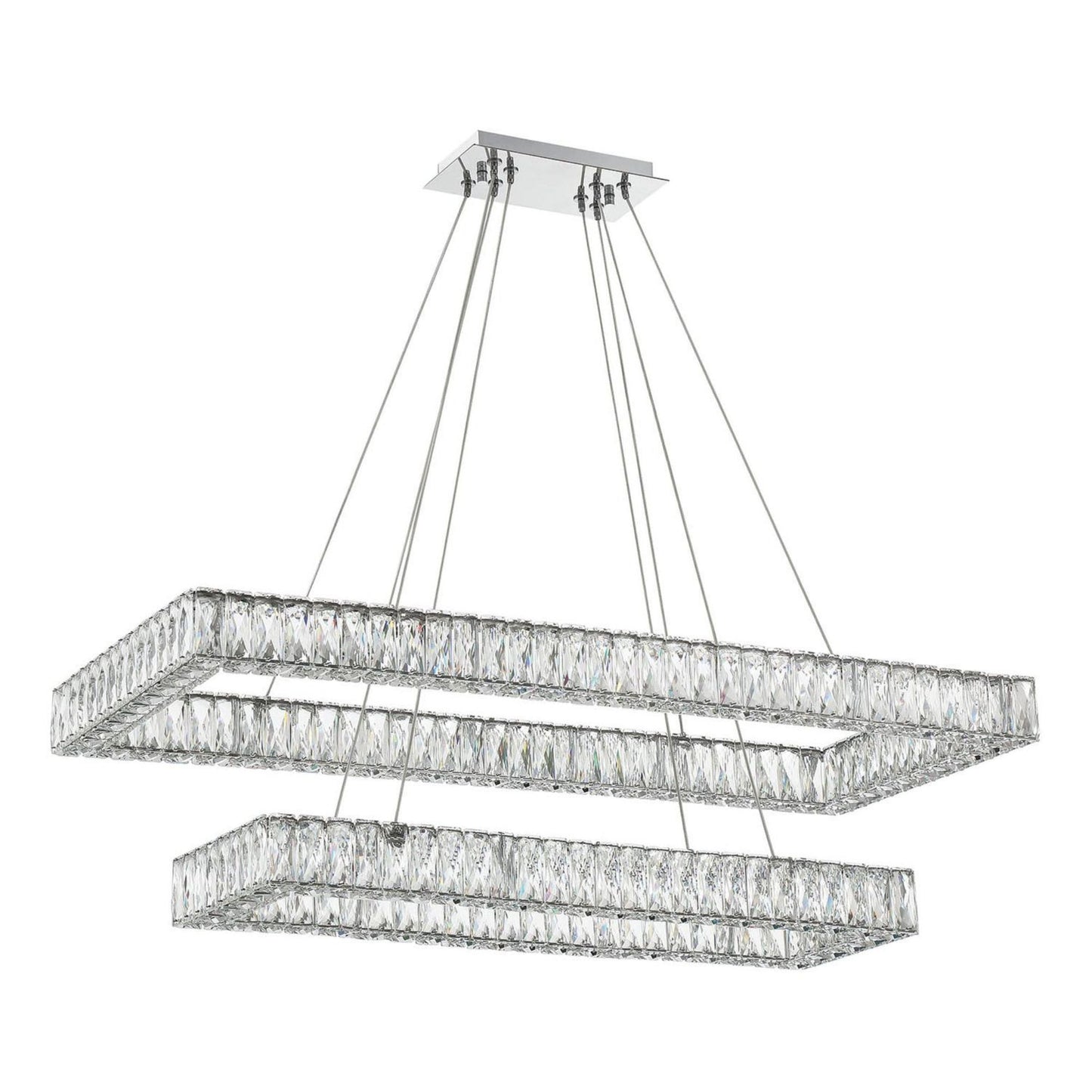 Kinsley 41.5'' Polished Chrome Chandelier Silver 41.5"W x 12"H x 18"D