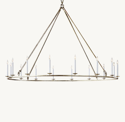 19TH C. ENGLISH OPENWORK ROUND CHANDELIER 72"