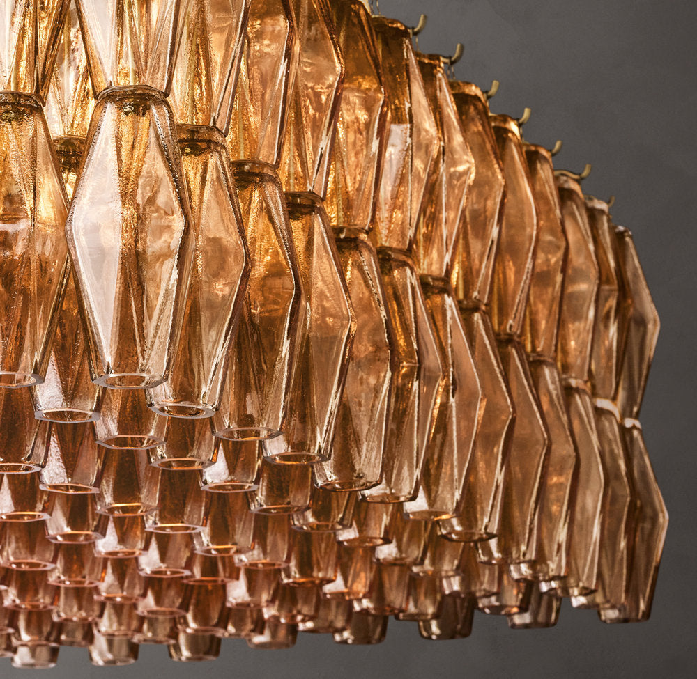 Chiara Rectangular Smoke Glass 54" Chandelier
