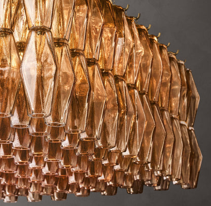 Chiara Rectangular Smoke Glass 54" Chandelier