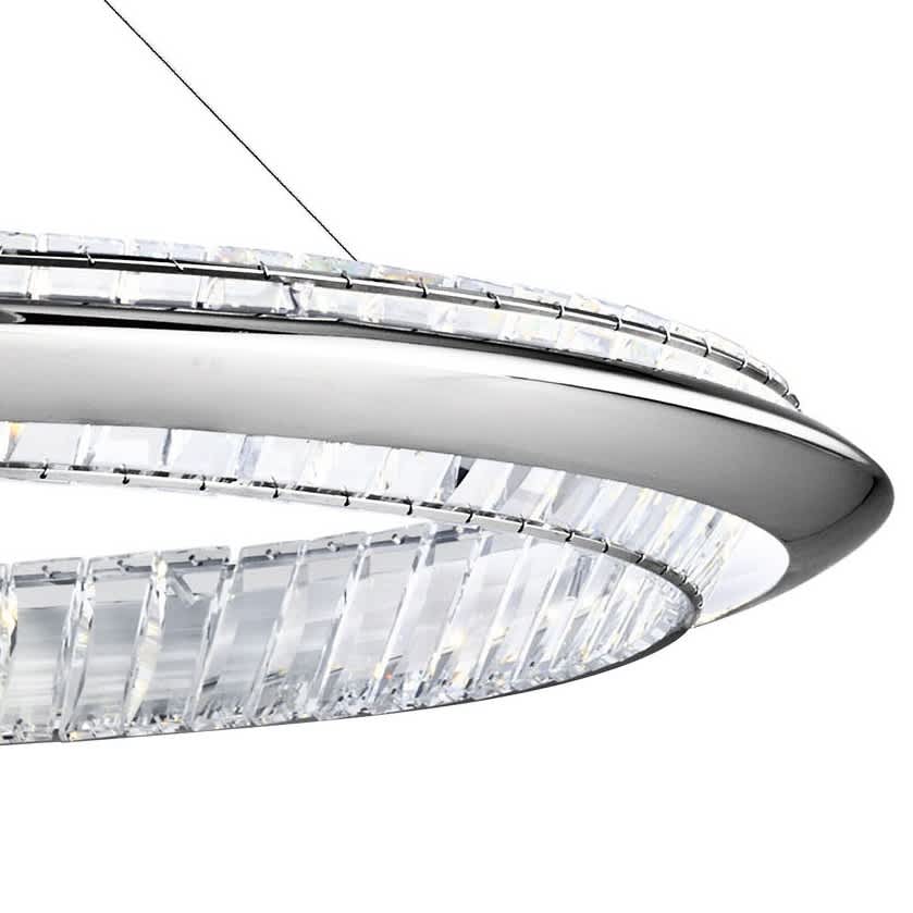 Joez 5 Light 39" Wide LED Crystal Ring Chandelier