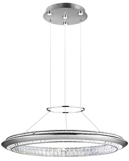 Joez 5 Light 39" Wide LED Crystal Ring Chandelier