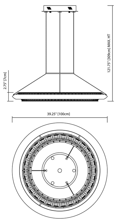 Joez 5 Light 39" Wide LED Crystal Ring Chandelier