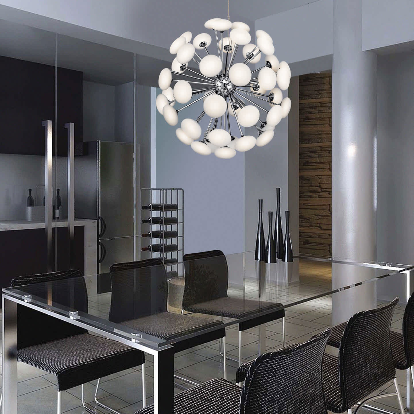 Kotton 49 Light 24" Wide LED Globe Chandelier