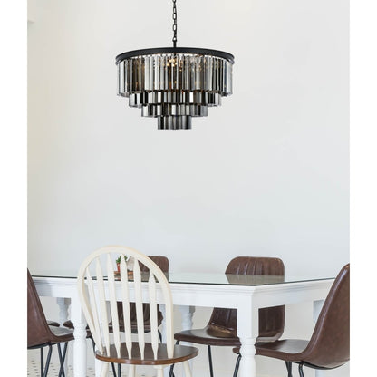 Elegant Lighting Sydney 17 Light 32" Wide Crystal Chandelier with Silver Shade Royal Cut Crystals