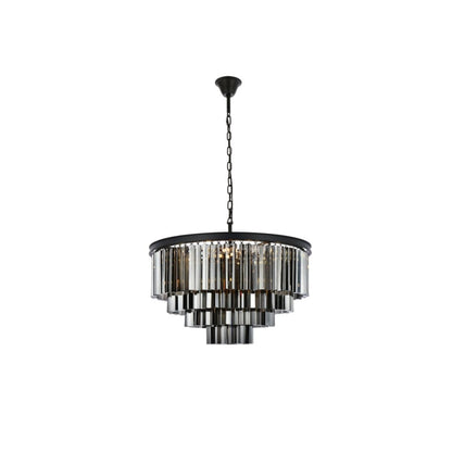 Elegant Lighting Sydney 17 Light 32" Wide Crystal Chandelier with Silver Shade Royal Cut Crystals