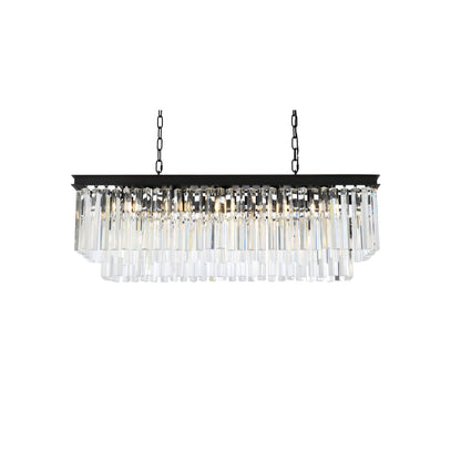 Elegant Lighting Sydney 12 Light 40" Wide Crystal Linear Chandelier with Clear Royal Cut Crystals
