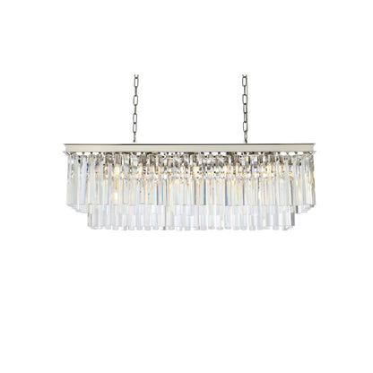 Elegant Lighting Sydney 12 Light 40" Wide Crystal Linear Chandelier with Clear Royal Cut Crystals