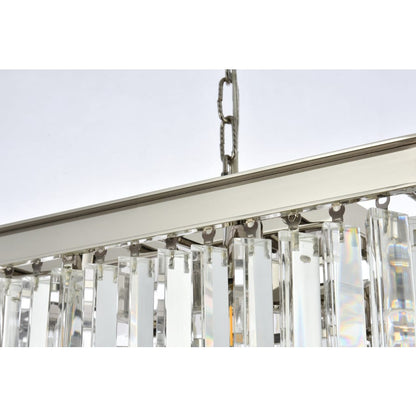Elegant Lighting Sydney 12 Light 40" Wide Crystal Linear Chandelier with Clear Royal Cut Crystals