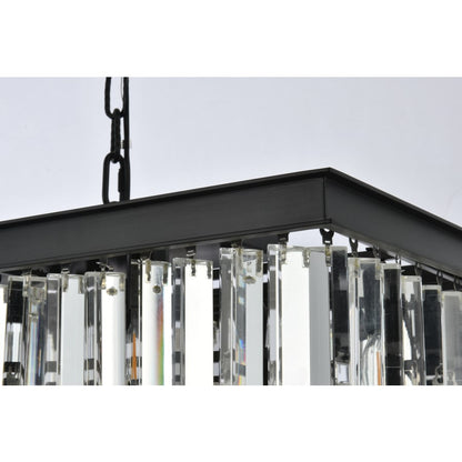 Elegant Lighting Sydney 12 Light 50" Wide Crystal Linear Chandelier with Clear Royal Cut Crystals