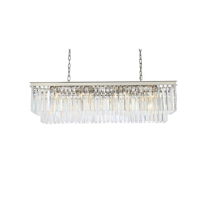 Elegant Lighting Sydney 12 Light 50" Wide Crystal Linear Chandelier with Clear Royal Cut Crystals