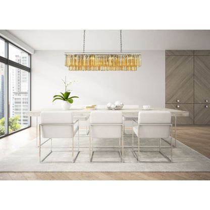 Elegant Lighting Sydney 12 Light 60" Wide Crystal Linear Chandelier with Golden Teak Royal Cut Crystals