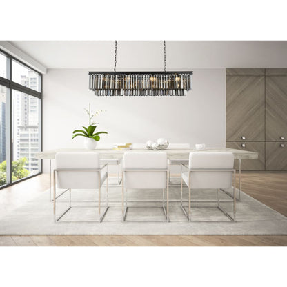 Elegant Lighting Sydney 12 Light 60" Wide Crystal Linear Chandelier with Silver Shade Royal Cut Crystals