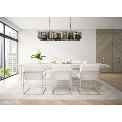Elegant Lighting Sydney 12 Light 60" Wide Crystal Linear Chandelier with Silver Shade Royal Cut Crystals