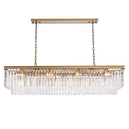 Elegant Lighting Sydney 12 Light 60" Wide Crystal Waterfall Chandelier