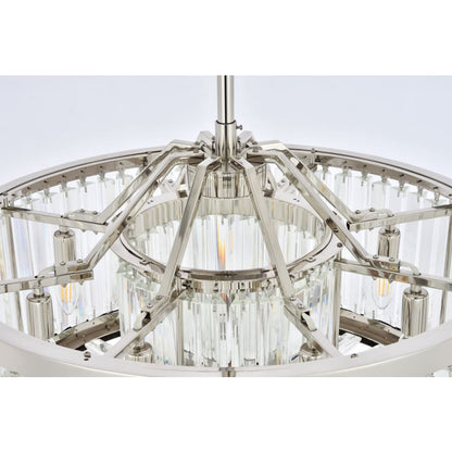 Elegant Lighting Chelsea 8 Light 28" Wide Crystal Drum Chandelier with Clear Royal Cut Crystals
