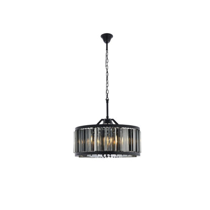 Elegant Lighting Chelsea 8 Light 28" Wide Crystal Drum Chandelier with Silver Shade Royal Cut Crystals