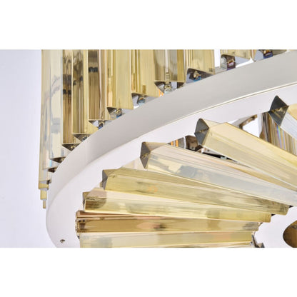 Elegant Lighting Chelsea 10 Light 36" Wide Crystal Drum Chandelier with Golden Teak Royal Cut Crystals