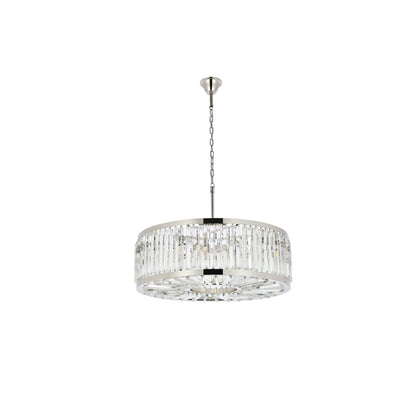 Elegant Lighting Chelsea 10 Light 36" Wide Crystal Drum Chandelier with Clear Royal Cut Crystals