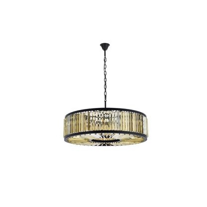Elegant Lighting Chelsea 10 Light 44" Wide Crystal Drum Chandelier with Golden Teak Royal Cut Crystals