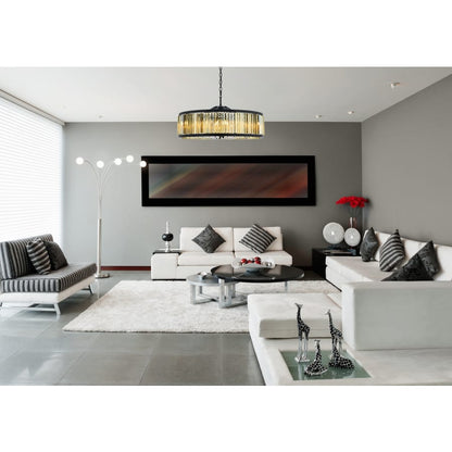 Elegant Lighting Chelsea 10 Light 44" Wide Crystal Drum Chandelier with Golden Teak Royal Cut Crystals