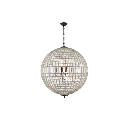 Elegant Lighting Olivia 8 Light 36" Wide Crystal Globe Chandelier with Clear Royal Cut Crystals