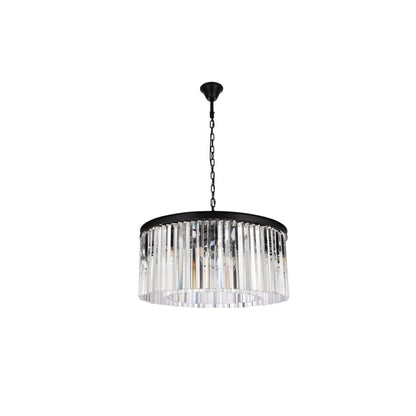 Elegant Lighting Sydney 8 Light 32" Wide Crystal Drum Chandelier with Clear Royal Cut Crystals