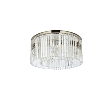 Elegant Lighting Sydney 8 Light 32" Wide Flush Mount Drum Ceiling Fixture with Clear Royal Cut Crystals