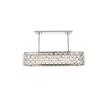 Elegant Lighting Madison 7 Light 50" Wide Crystal Linear Chandelier with Clear Royal Cut Crystals