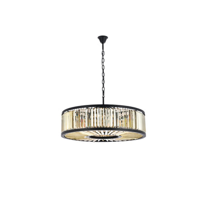Elegant Lighting Chelsea 10 Light 44" Wide Crystal Drum Chandelier with Golden Teak Royal Cut Crystals