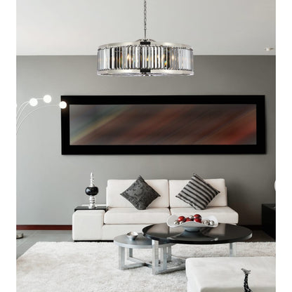 Elegant Lighting Chelsea 10 Light 44" Wide Crystal Drum Chandelier with Silver Shade Royal Cut Crystals