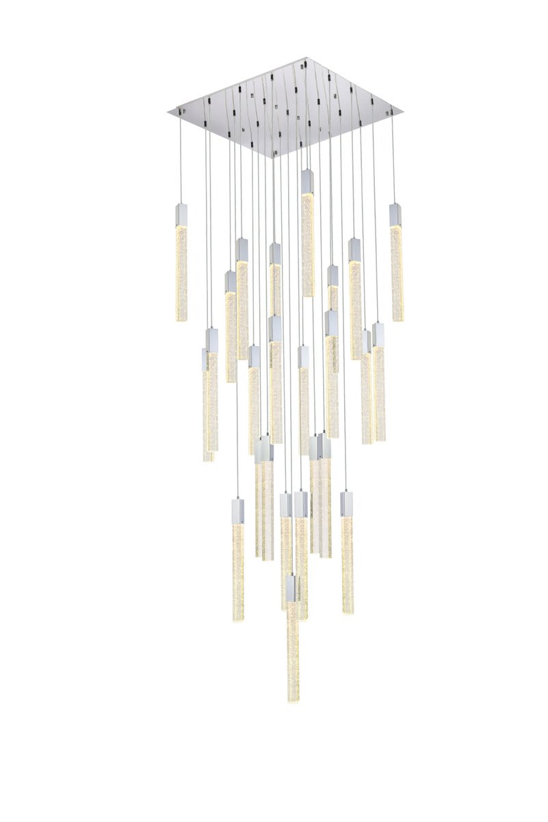 Weston 25 Light 36" Wide LED Crystal Multi Light Pendant with Clear Crystal Accents