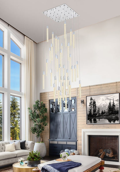 Weston 36 Light 42" Wide LED Crystal Multi Light Pendant with Clear Crystal Accents