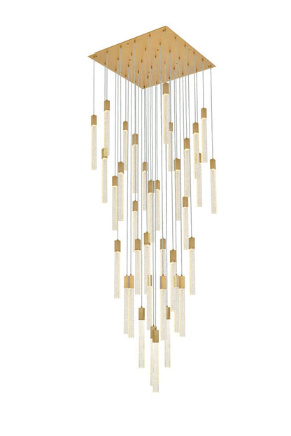Weston 36 Light 42" Wide LED Crystal Multi Light Pendant with Clear Crystal Accents