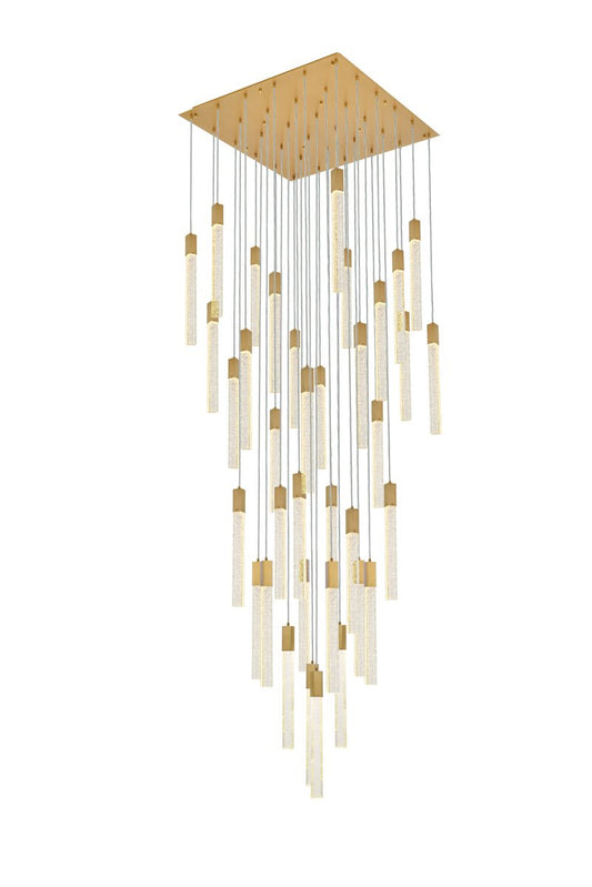 Weston 36 Light 42" Wide LED Crystal Multi Light Pendant with Clear Crystal Accents