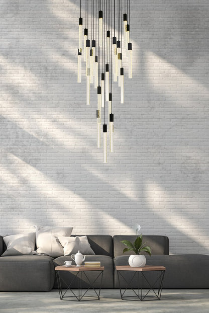 Weston 25 Light 42" Wide LED Crystal Multi Light Pendant with Clear Crystal Accents