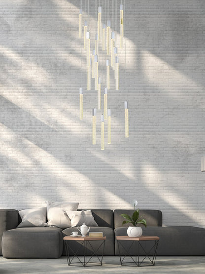 Weston 25 Light 42" Wide LED Crystal Multi Light Pendant with Clear Crystal Accents