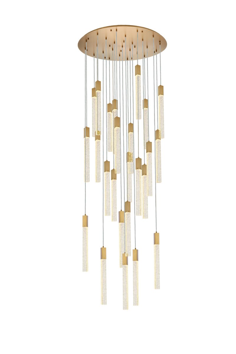 Weston 25 Light 42" Wide LED Crystal Multi Light Pendant with Clear Crystal Accents