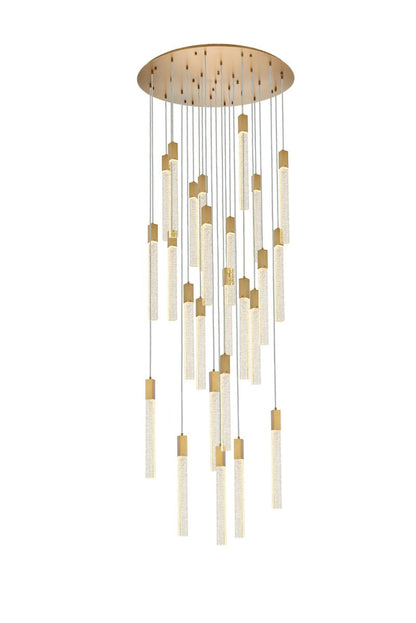 Weston 25 Light 42" Wide LED Crystal Multi Light Pendant with Clear Crystal Accents