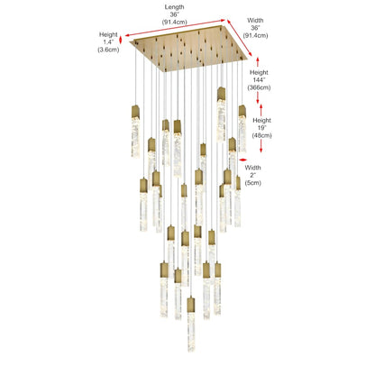 Elegant Lighting Aurora 36" Wide Crystal Chandelier