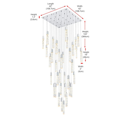 Elegant Lighting Aurora 42" Wide Crystal Chandelier
