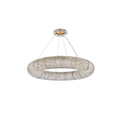 Elegant Lighting Paris 20 Light 52" Wide Crystal Ring Chandelier with Clear Royal Cut Crystals