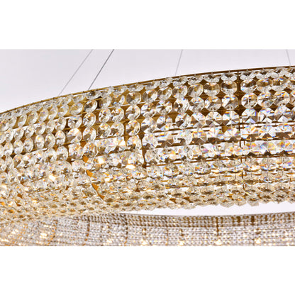 Elegant Lighting Paris 30 Light 71" Wide Crystal Ring Chandelier with Clear Royal Cut Crystals